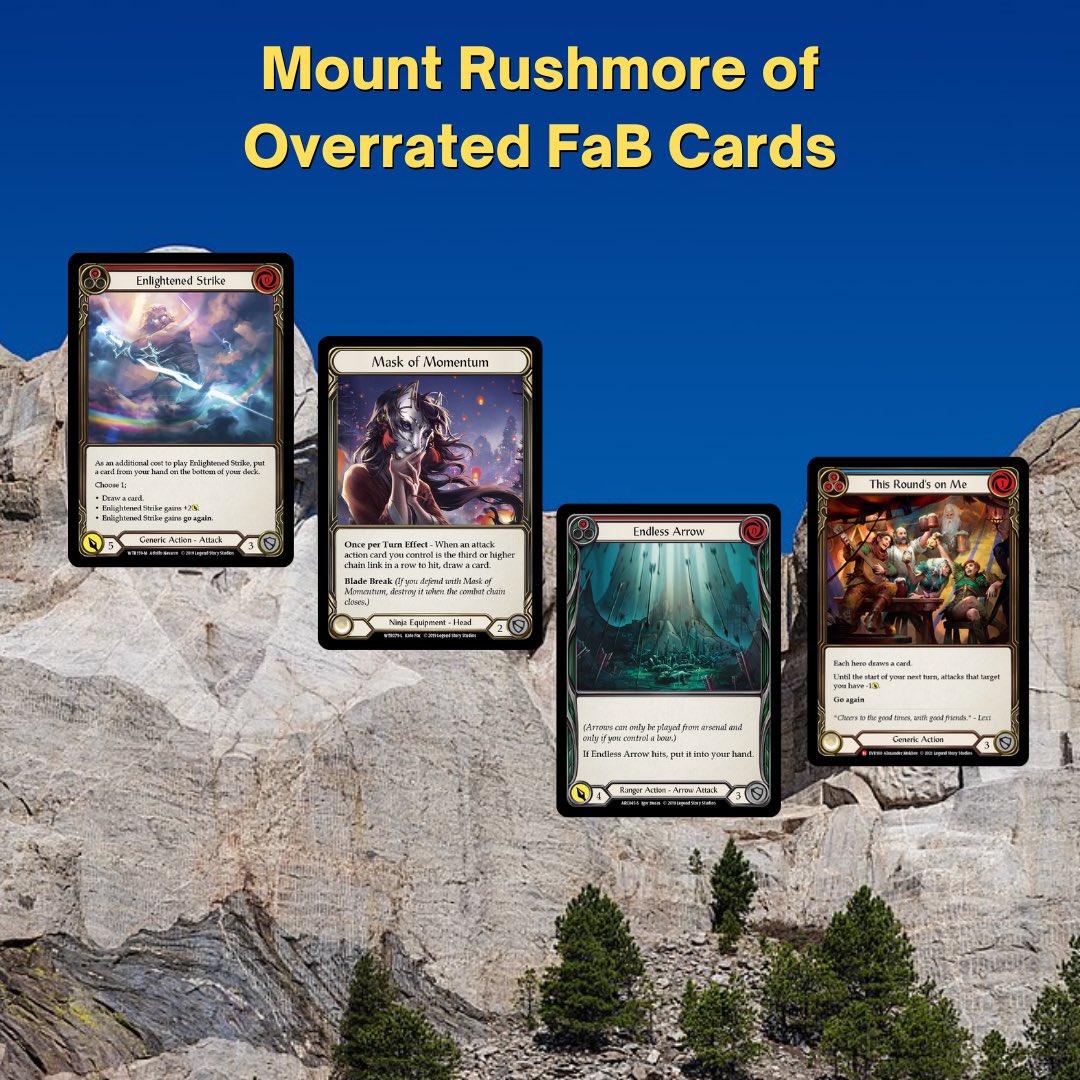 snfab_'s tweet photo. Ep. 13 drops tomorrow featuring a new segment - Mount Rushmore. What’d we miss? #fabtcg https://t.co/NZYe6lgxk3