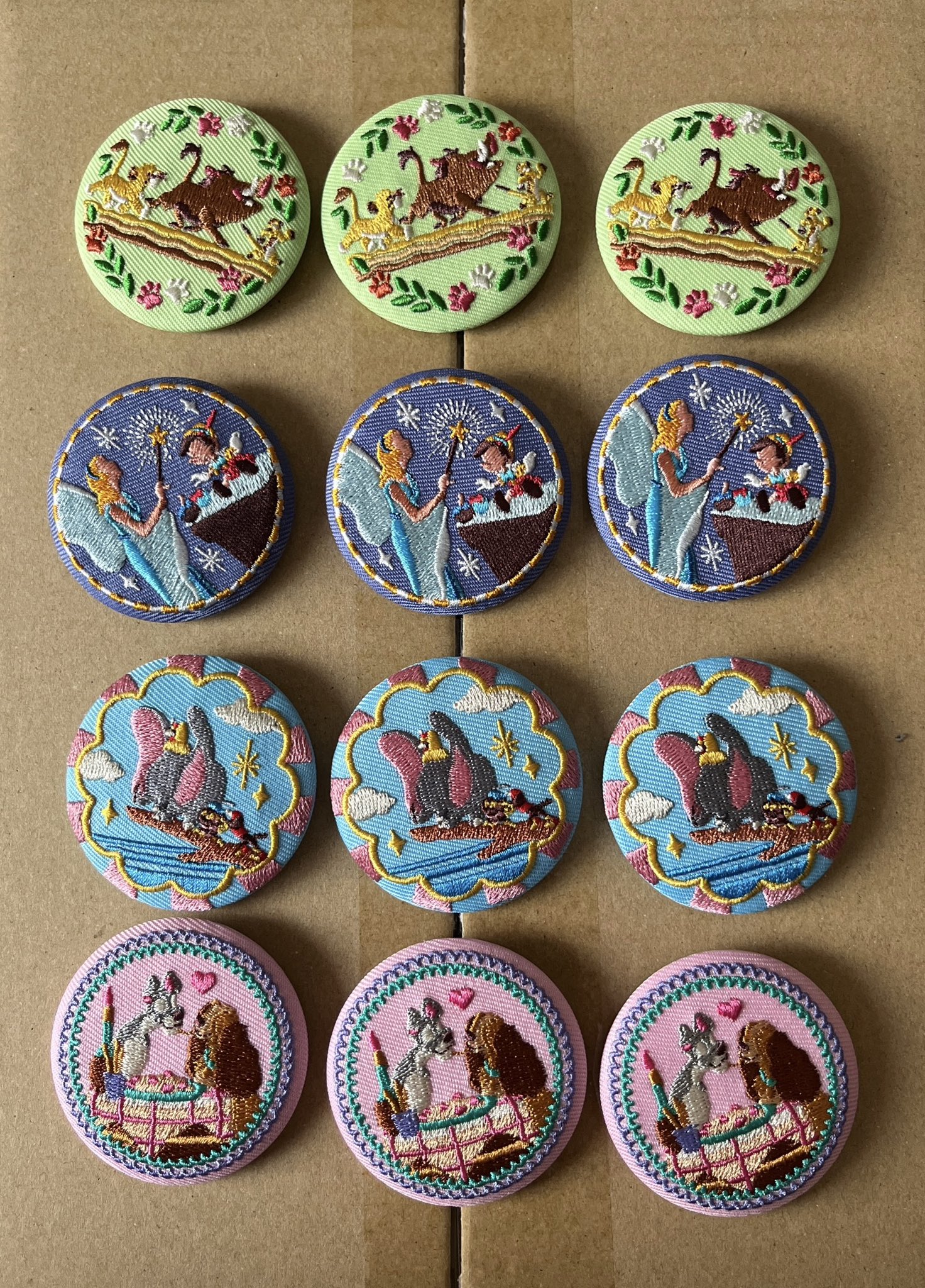 ディズニー刺繍缶バッチわんわん物語 ゆるかっ