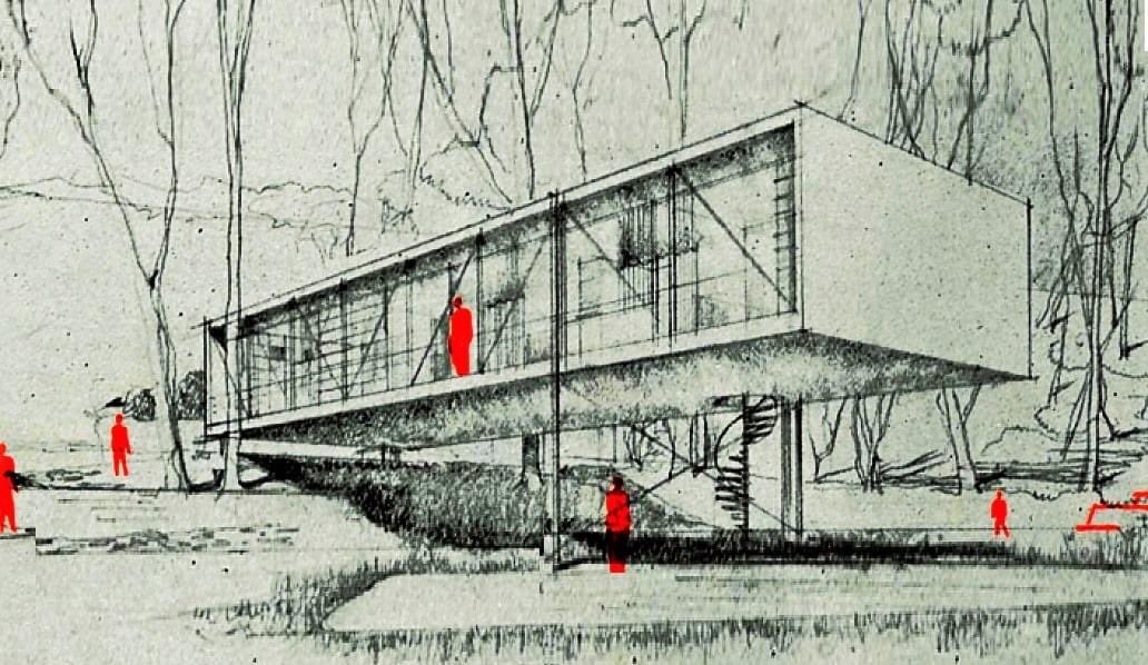 TRES60Blog's tweet image. Primera versión de la Casa Eames presentada al programa Case Study House en diciembre de 1945 por los arquitectos Charles y Ray Eames con Eero Saarinen.

#CasaEames #caseStudyHouse #RayEames #EeroSaarinen