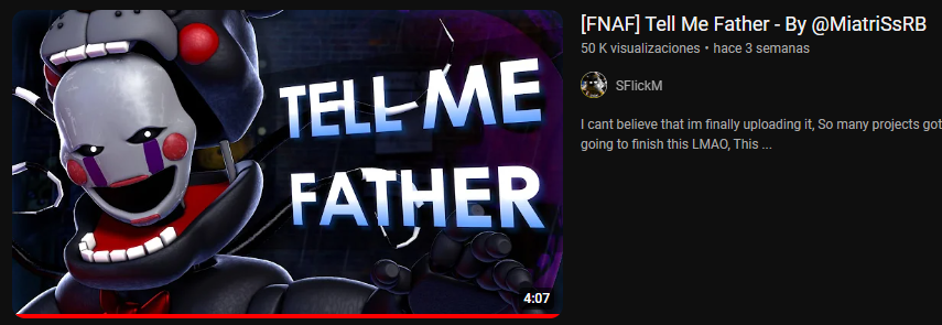 In less than a month "Tell Me Father" reached 50k views, Thank you so much everyone 😭

#FNAF