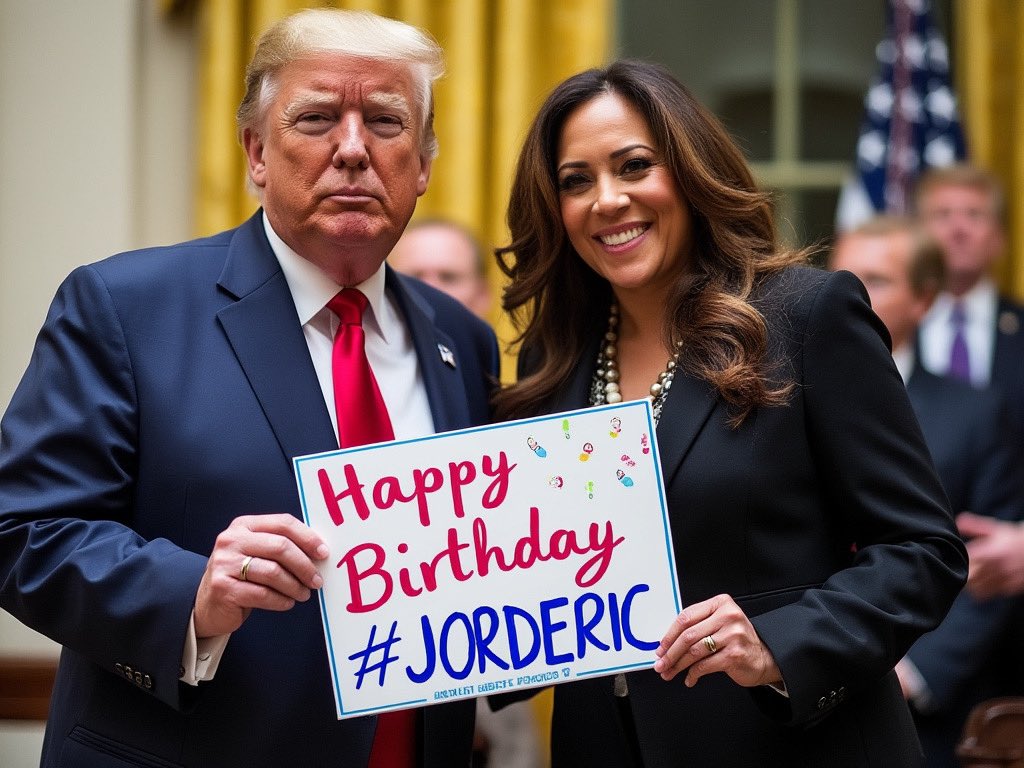 jorderic's tweet photo. Thanks @realDonaldTrump @KamalaHarris 🙏🏻 #Birthday #Trxas #Usa https://t.co/TYmpiZd6dE
