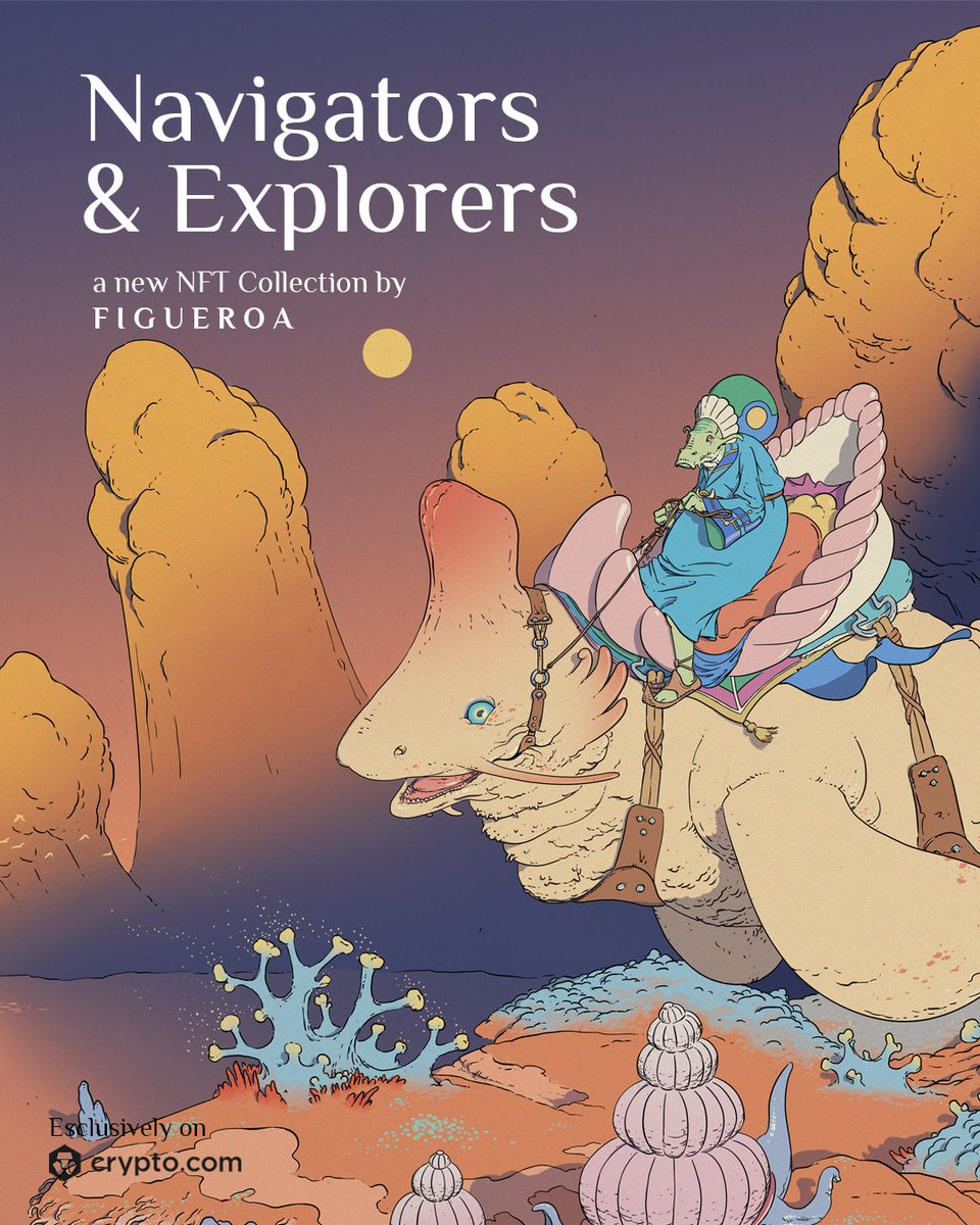 Figueroa's second Drop "Navigators &amp; Explorers" arrives: a new collection of 7 amazing NFT that will take you on a trip to imaginary worlds.  
Dropping August 19 11am EST 
Exclusively on <a href="/cryptocomnft/">Crypto.com NFT</a> 
Check it out 👇🏼
crypto.com/nft/drops-even…
