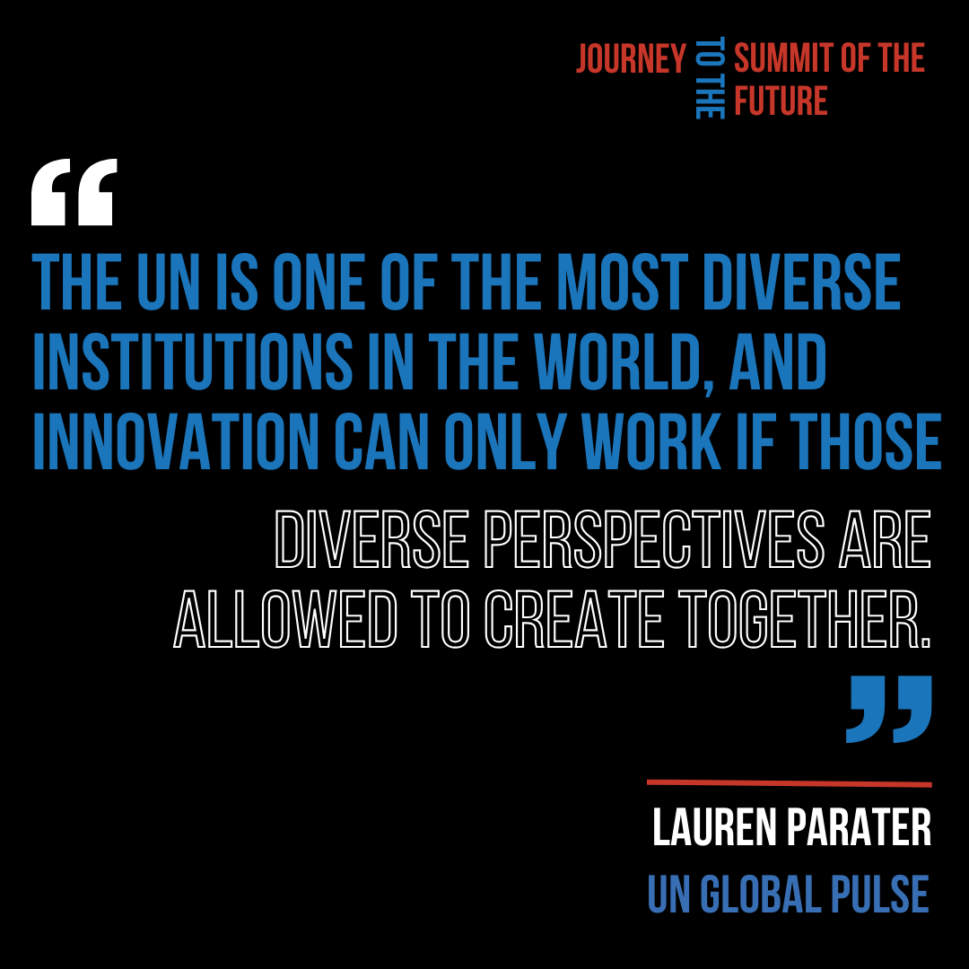 UN Global Pulse (@unglobalpulse) on Twitter photo 🌍 Ep. 7 of the Journey to the #SummitoftheFuture explores a crisis of imagination in global governance with <a href="/loparater/">Lauren Parater</a>, our Creative Strategic Lead. Watch the episode here➡️youtu.be/_3HznEn0Jo8 as she share insights on #creativity & #imagination in transforming the <a href="/UN/">United Nations</a>. 🌍 Ep. 7 of the Journey to the #SummitoftheFuture explores a crisis of imagination in global governance with <a href="/loparater/">Lauren Parater</a>, our Creative Strategic Lead. Watch the episode here➡️youtu.be/_3HznEn0Jo8 as she share insights on #creativity & #imagination in transforming the <a href="/UN/">United Nations</a>.