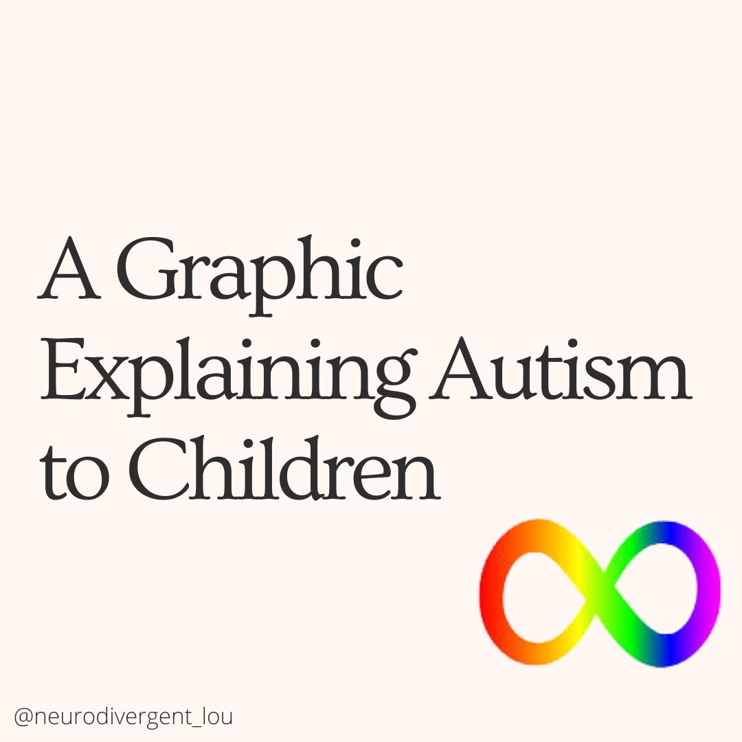 A Graphic Explaining Autism to Children
#Autism #Neurodivergent #Disability #ActuallyAutistic