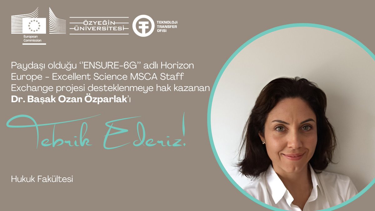 Özyeğin Üniversitesi TTO (@ozu_tto) on Twitter photo 🎇👏 Paydaşı olduğu ‘’ENSURE-6G’’ adlı Horizon Europe - Excellent Science MSCA Staff Exchange projesi desteklenmeye hak kazanan Dr. Başak Ozan Özparlak’ı tebrik ederiz!
<a href="/UfukAvrupa_TR/">TÜBİTAK Ufuk Avrupa Programı</a> 🎇👏 Paydaşı olduğu ‘’ENSURE-6G’’ adlı Horizon Europe - Excellent Science MSCA Staff Exchange projesi desteklenmeye hak kazanan Dr. Başak Ozan Özparlak’ı tebrik ederiz!
<a href="/UfukAvrupa_TR/">TÜBİTAK Ufuk Avrupa Programı</a>