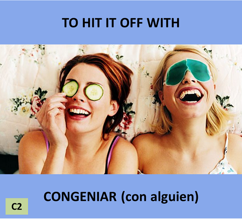 EClementeIngles's tweet photo. #PhrasalVerbsECI
("To hit it off with" = "Congeniar (con alguien)")
Ej.: “They hit it off with each other almost immediately.” (“Congeniaron casi inmediatamente.”)
Pron.: /tuː hɪt ɪt ɒf wɪð/
(https://t.co/CqUS1iOXj0) https://t.co/6C3AGhoitv