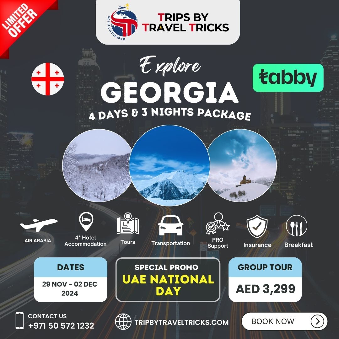tripsbyTT's tweet photo. 🌍 Explore the Beauty of Georgia! 🌍

💳 Book now with Tabby and secure your spot!
📞 Contact us at +971 50 572 1232 or visit https://t.co/sUaIf4qSng 
#TripsByTravelTricks #GeorgiaTour #GroupTour #ExploreGeorgia #TravelDeals #UAENationalDay #TravelWithUs #LimitedOffer https://t.co/SNOtp0nbDU