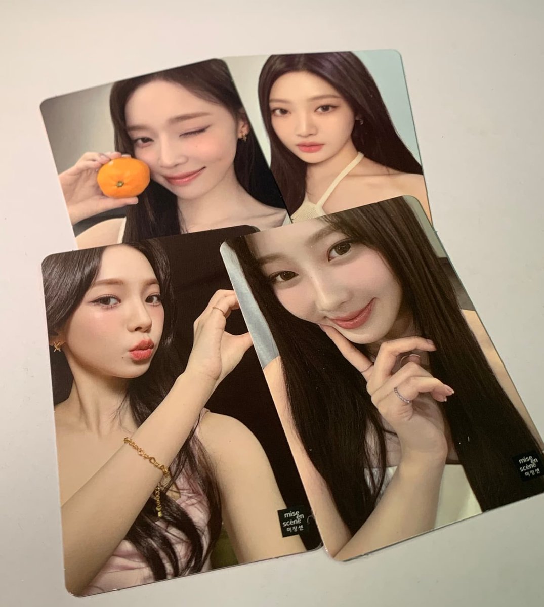 goodsbysher's tweet photo. help rt / wts 

aespa photocard and sticker sealed set miss en scene

📍ready jkt, ina / shipping ww 
💖 accept shopee / paypal / bank trf

(3rd picture just for reference, ctto)

karina ningning giselle winter https://t.co/ETkm2KAafq