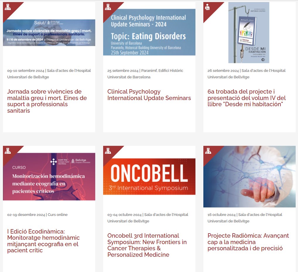 🙋‍♀️ Comencem aquesta setmana d'agost compartint l'agenda d'actes!

🗓️ Hi podràs trobar informació sobre jornades, trobades, seminaris i altres activitats que es realitzen a l'hospital.

👉 bellvitgehospital.cat/ca/agenda/tots