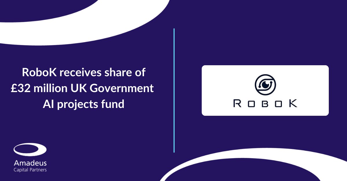 AmadeusCapital's tweet image. The UK Government has unveiled plans to support AI projects with a share of a £32 million fund. One of the winning teams to get a share is Amadeus portfolio company, @RoboK_Vision 🎉 

Find out more here 👇
bit.ly/4dqLtXN

#GovernmentFunding #AI #RoboK #AmadeusCapital