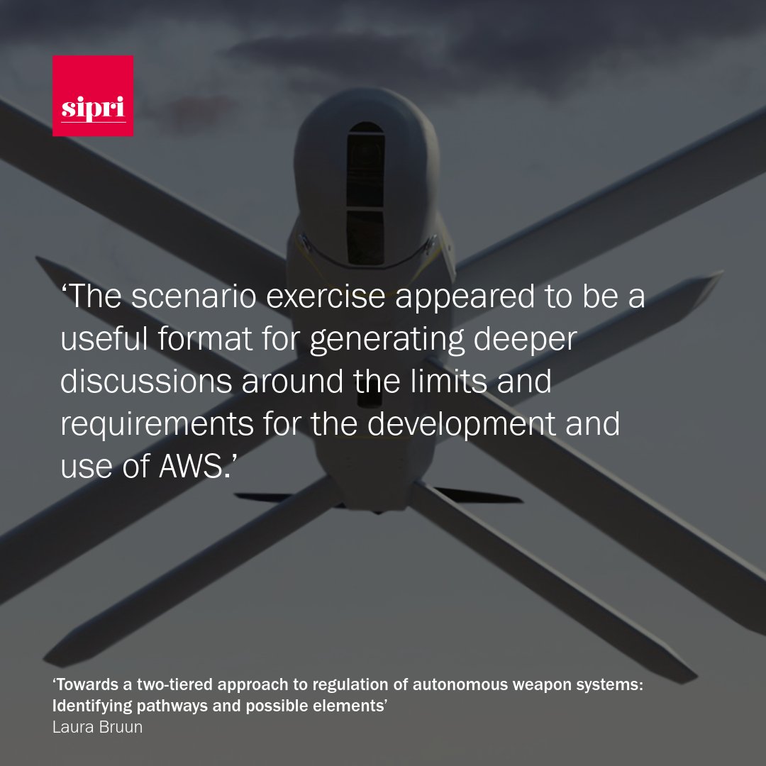SIPRIorg's tweet image. How can the challenges posed by #AutonomousWeaponSystems be adressed?

A new report, informed by SIPRI&apos;s scenario exercise in January 2024, outlines key elements for states to consider in advancing this critical discussion.

Full report ➡️ doi.org/10.55163/LPED7…
