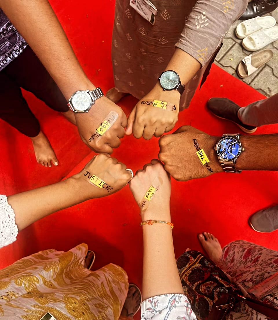 RDA_NIMHANS's tweet image. "Band-Aid Challenge- apply the bandaid as a PLEDGE TO PROTECT &amp;amp; as ABHAYA SURAKSHA, for safety&amp;amp; rights of women. We urge to nominate 3 other people to come forward in this initiative. #pledgetoprotect #abhayasuraksha #healthenation 
I nominate @AIIMSRDA
@JipmerRDA @ArdPgimer