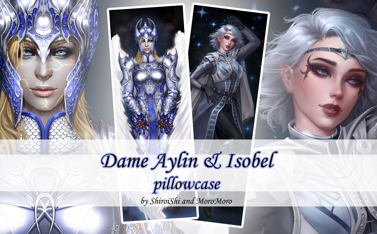 Pillowcase "Selûne" inspired by Dame Aylin(artist Shiroishi) and Isobel(artist MoroMoro) is open for pre-order💫

Giveaway: like&amp;rt, tag a friend or reply with fav screenshot with Aylin or Isobel(extra entry)

More info⬇️: