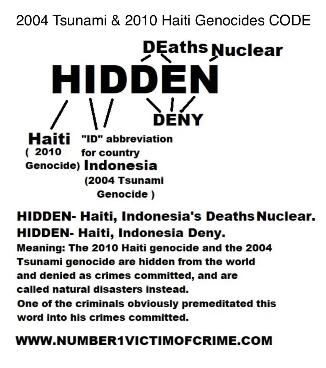 Please share and help 2004 Tsunami and 2010 Haiti genocides info..