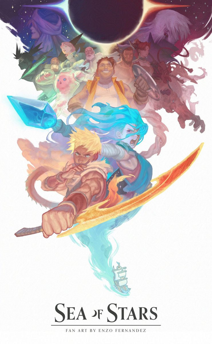dizcrowell's tweet photo. I was looking for Sea of Stars art for my phone background, but now I just have to share how amazing their fanart is! https://t.co/uhhfu9M6Wr