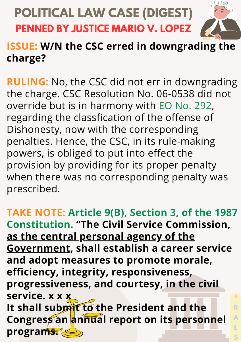 talktoRALS's tweet photo. 📣 POLITICAL LAW 
Constitutional Commissions 🚨

Case digests penned by Justice Mario V. Lopez, Bar Chair for Bar Exam 2024. Give attention to the Constitutional Basis of each case provided ‼️

- PDP-Laban vs. COMELEC, G.R. 225152
- Republic vs. Maneja, G.R. 209052 https://t.co/cpNCVIkXbg