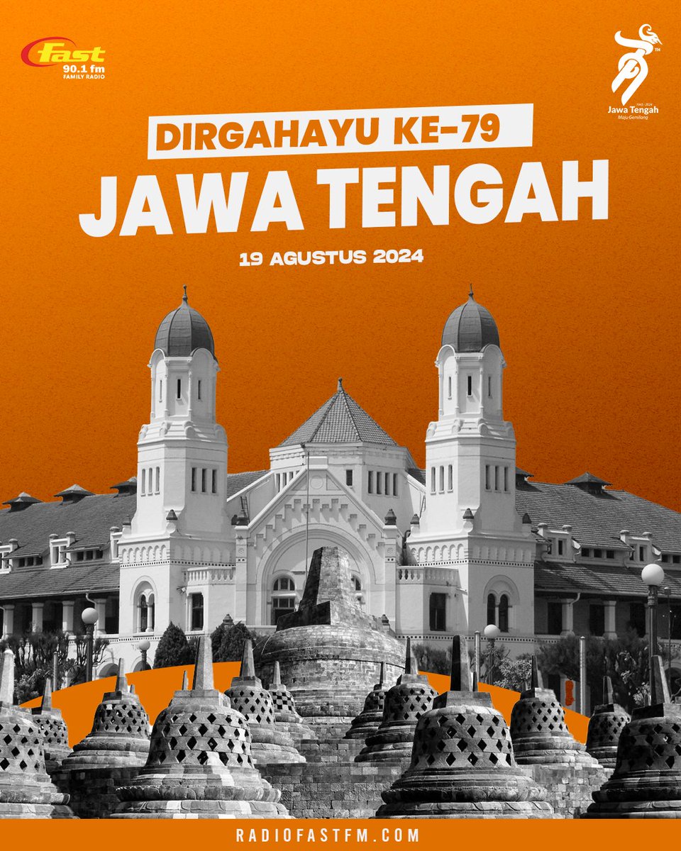 Selamat Hari Jadi ke-79, Jawa Tengah!

Di usia yg ke-79 ini, semoga Jawa Tengah terus berinovasi dan bergerak maju, membawa kesejahteraan bagi seluruh warganya dan menjadi provinsi yg gemilang.

Mari kita bersama-sama mewujudkan impian dan cita2 untuk Jawa Tengah yg lebih baik!