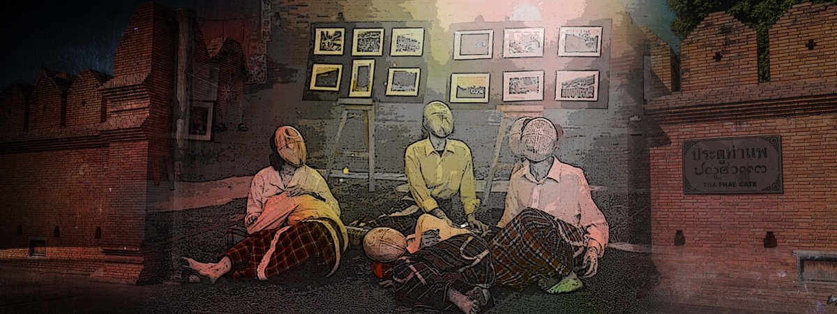 demchronicles's tweet image. #Myanmar #artivists in #ChiangMai, #Thailand use #performanceart to amplify the voices of suffering in their homeland while telling the global community that it cannot afford to look away. Look back on this report by Jesua Lynn and August Lynn: adnchronicles.org/2024/02/11/sho…