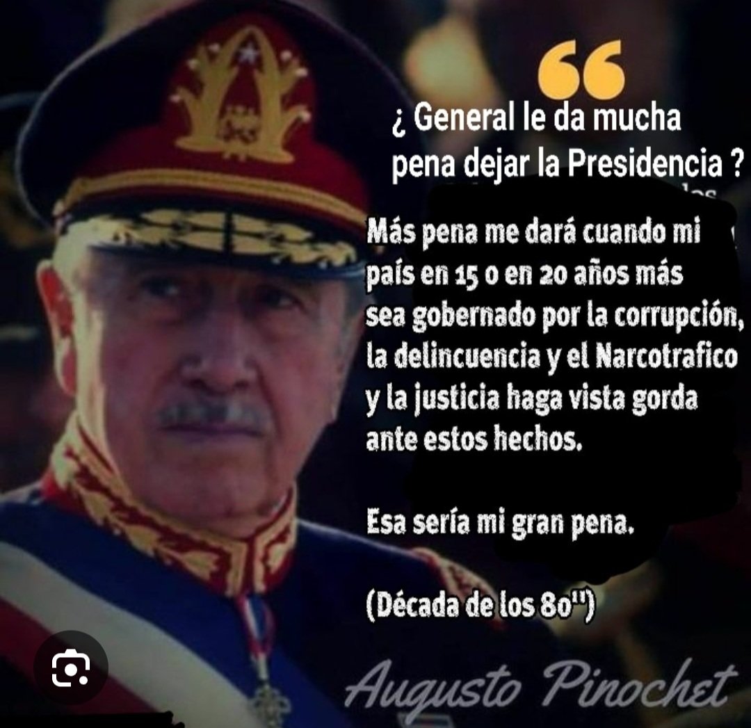 Yo no era Pinochetista, hasta el 18 de Octubre del 2019.... ahí lo entendí todo!!! Quien ➕️??
#GrandeMiGeneral
#izquierdaMiserableYTerrorista