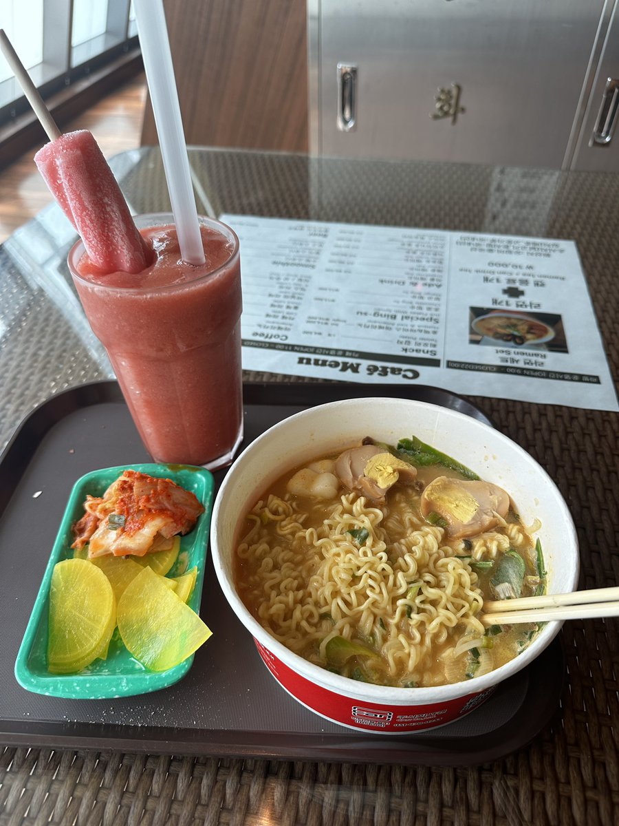 i’m at a korean spa where an ajumma scrubbed all the skin off my body and now i’m born anew at the self service ramen bar