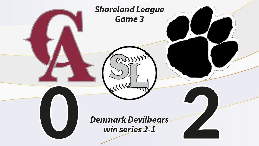Congratulations to the Denmark Devilbears who win the 2024 <a href="/Shoreland_WI/">Shoreland Baseball League</a> title 🏆 
They defeat <a href="/CascoAthletics/">Casco A’s</a> in a best-of three series.