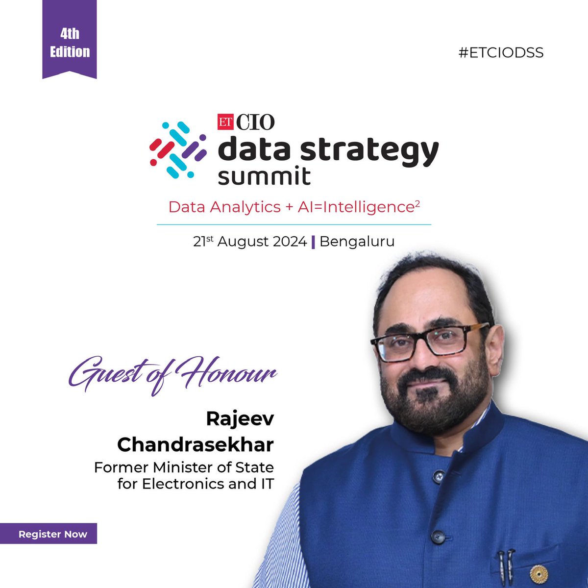RajeevRC_X's tweet photo. Will be speaking at 4th edition of #ETCIODataStrategySummit in Bengaluru, on 21st August. 

Joining me will be industry and academia, discussing topics that include data governance, privacy and compliance to DPDP, talent and skill development in the domains of data science, #telecom etc. 

Login for more details: https://t.co/tSd9ZpRIUK

#DataAnalytics
#AI
#dataprotection
#privacy