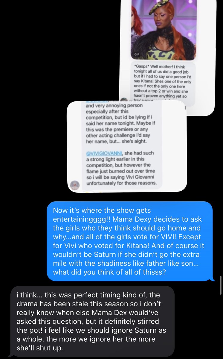 BlondaBridoux's tweet photo. Mama asks the girls who should go home.
@VIVIGlOVANNI - 4 votes
@KitanaBijou - 1 vote
Time for critiques!
Congratulations to the winners @saturndemilo and @SoreIIas!
Bottom placements are @edendabuse and @VIVIGlOVANNI
@KitanaBijou was saved by #ImmuniTEA🧪 https://t.co/8ePgNynOAf