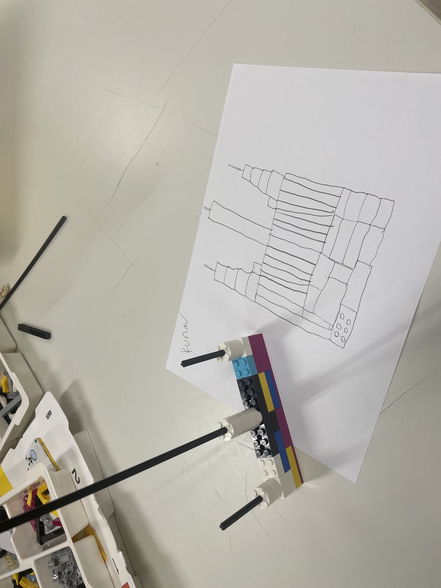 Welcome to the 24025 school year! 

First day activity in Robotics and Design: 
Draw a rough blueprint of a stable tall building. 

I surprised them, and asked them to exchange drawings.

Now, see if you can recreate that design from LEGOs?

<a href="/ISBangkok/">International School Bangkok (ISB)</a> <a href="/LEGO_Education/">LEGO Education</a> #design