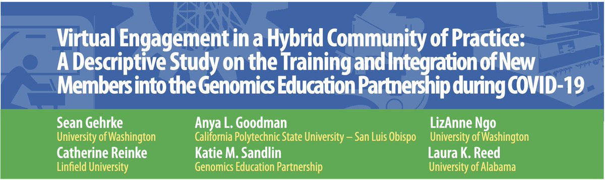 GEP_CURE's tweet photo. NEW GEP PUBLICATION ALERT! Virtual Engagement in a Hybrid Community of Practice: A Descriptive Study on the Training and Integration of New Members into the Genomics Education Partnership during COVID-19

https://t.co/bXTx586Tkx https://t.co/DB4RrOIP2E