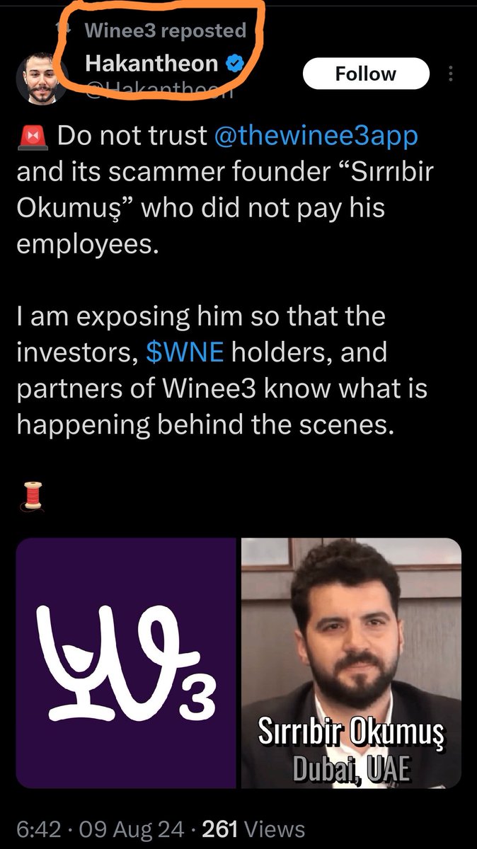 DeFacto8989's tweet photo. Want to file a report on this narcissistic kleptomaniac sirribir okumus @x_ariva and his scoundrels? You can reach this thief at https://t.co/uP9MIVxC6i &amp; he claimed to live in dubai. He is the ceo of #ariva $arv @arivacoin &amp; @thewinee3app $WNE ,he steals from holders &amp; employees https://t.co/V11Ke45imL