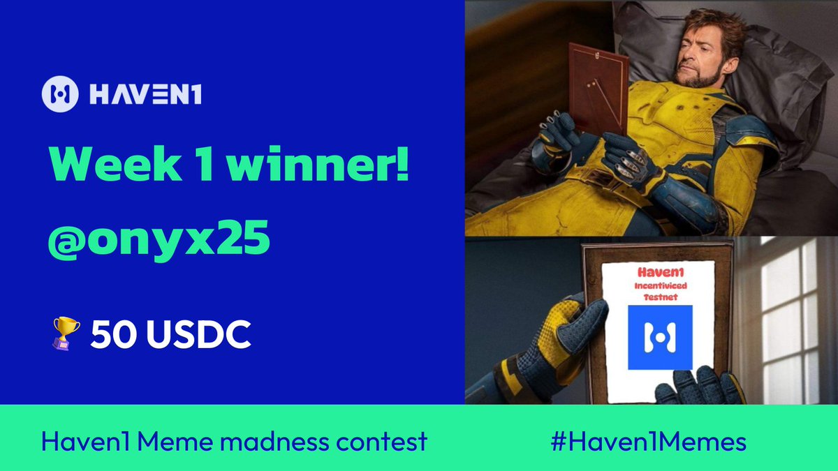 The votes are in and we have a MEME MASTER for Week1! 🏆

Huge congrats to <a href="/SyLeanne76152/">Noelle</a> (Discord: Onyx25) for taking home the top prize of 50 USDC with their hilarious creation! 🎉 Our team will be in touch to arrange the prize.

Check out the rest of the winners below 👇