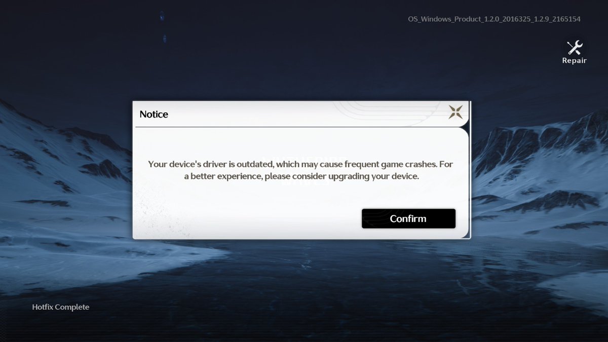Doggo051196's tweet photo. I have this notifications from yesterday and it makes the game error, i cannot my character voice at all, trying to repair the game didn't work, trying update my windows didn't work either. 
Trying to report the error to developer and it didn't reply yet. 
Idk what to do 😭😭😭 https://t.co/WaGYc61BQ2