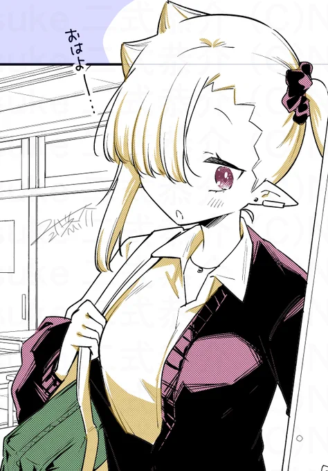 本日の作業!早起きが板についてきた…かも!?#ちゃんと吸えない吸血鬼ちゃん 