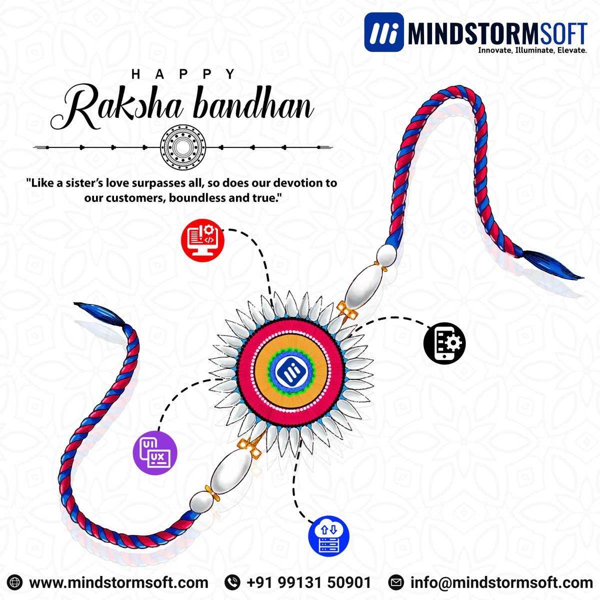 mindstorm_soft's tweet photo. 🌸At MindstormSoft, Rakshabandhan is a special reminder of the strength and warmth of lasting bonds.🌟🥀 #Rakshabandhan #CustomerBond #TrustAndExcellence #MindstormSoft #Partnership #CustomerFirst #FestivalOfBonding #BusinessWithHeart #CelebratingConnections 
#mindstormsoft
#love https://t.co/HH5LLnY3MA
