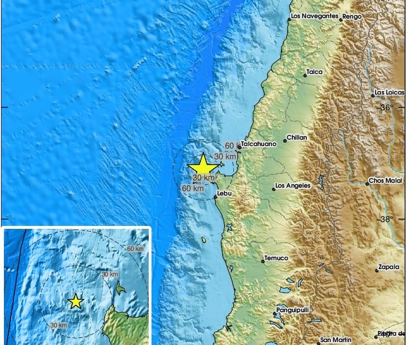 Poletico_News's tweet photo. 🇨🇱 | #Chile

A shallow magnitude 5.2 earthquake occurred in the South Pacific Ocean near Talcahuano, Chile, on Sunday evening.

#Earthquake #Chile #Terremoto #Arauco #Talcahuano #Temuco #Talca https://t.co/VyDr05Ebfs