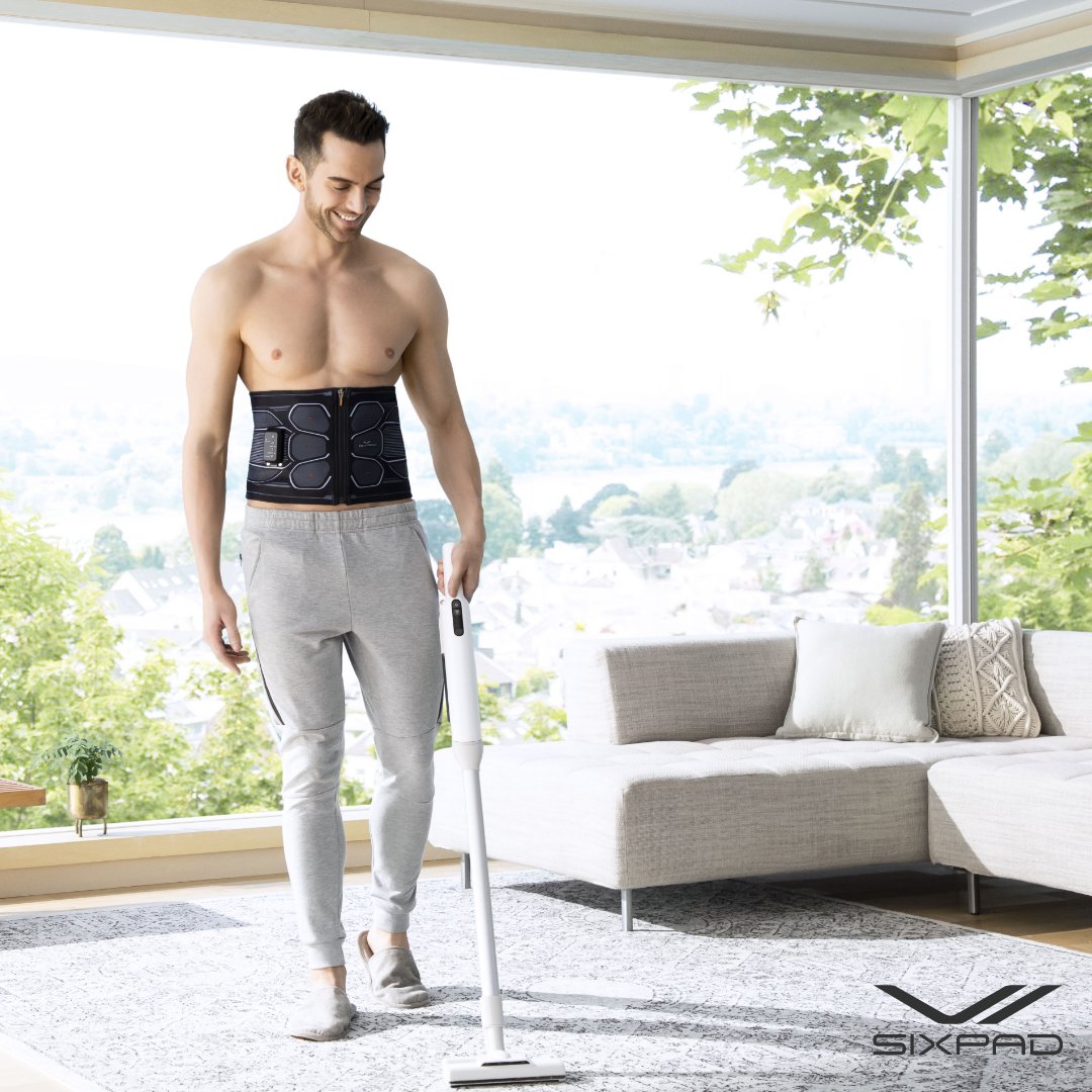 パワースーツ コアベルトは 独自のEMSプログラムで、 ウォームアップ