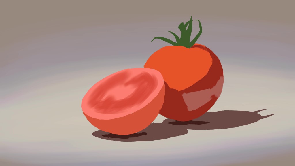 「1時間20分くらいで描いたトマト。 ←描き出し →完成」|Naoya Ohtaniのイラスト