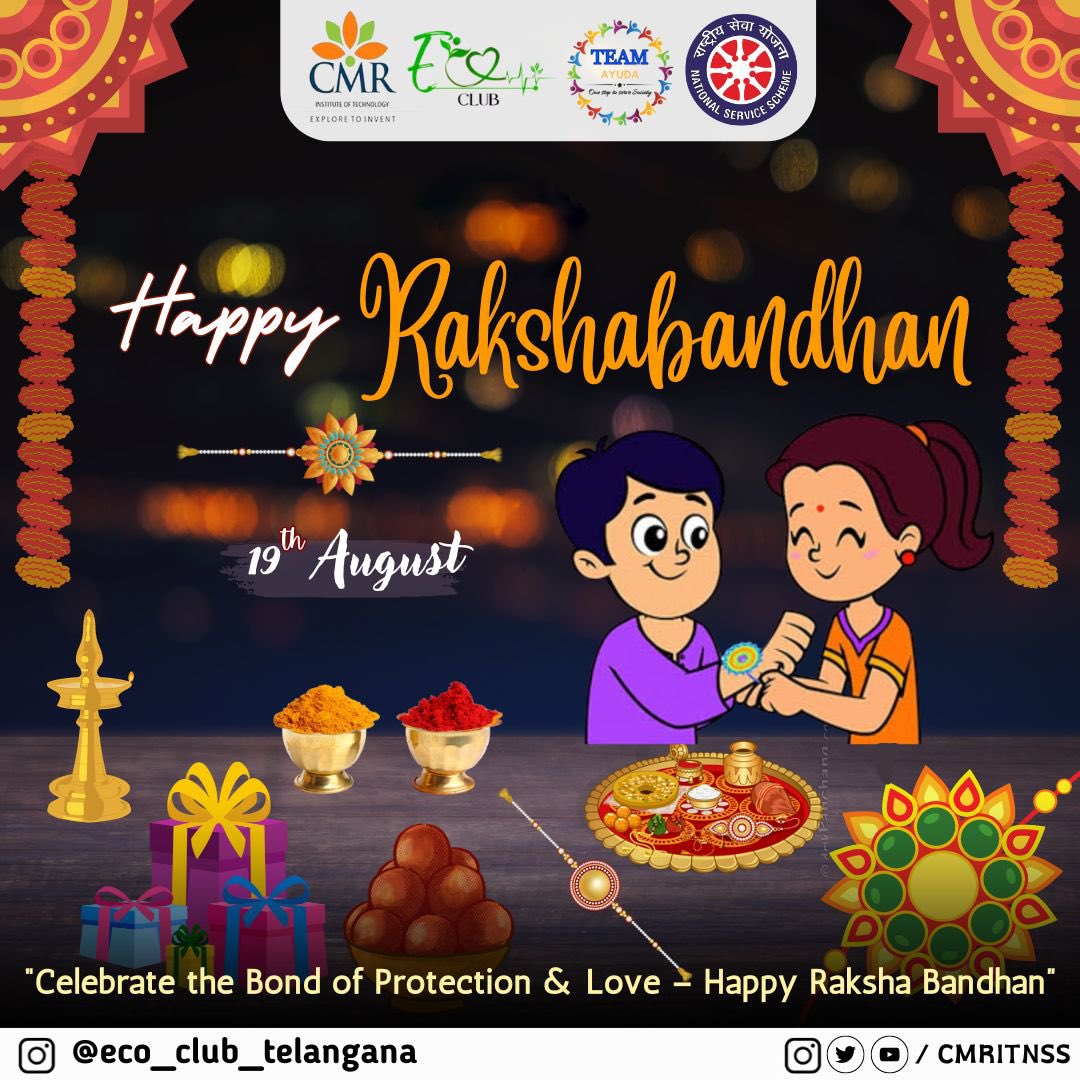 CMRIT_NSS's tweet photo. Wishing a 𝐇𝐚𝐩𝐩𝐲 𝐑𝐚𝐤𝐬𝐡𝐚𝐛𝐚𝐧𝐝𝐡𝐚𝐧🏵️!…

May this Raksha Bandhan bring you and your family closer together and fill your life with happiness and blessings. 
#HappyRakhi #RakshaBandhan https://t.co/VClgDf3Yvz