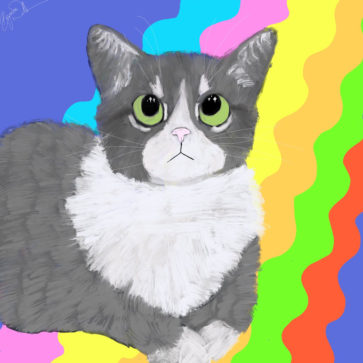 I painting my cat, Bucket! #procreateart #painting #cat