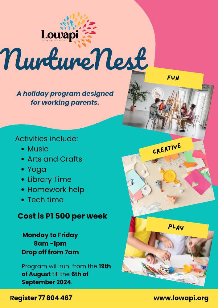 LowapiSCentre's tweet photo. Worried about what to do with your kid during school holidays??? Worry not! Lowapi study centre got you. Call us today #lowapistudycentre #inclusiveeducation #differentlyable #literacycentre🇧🇼 #holidayprogram https://t.co/bDduauFOdg