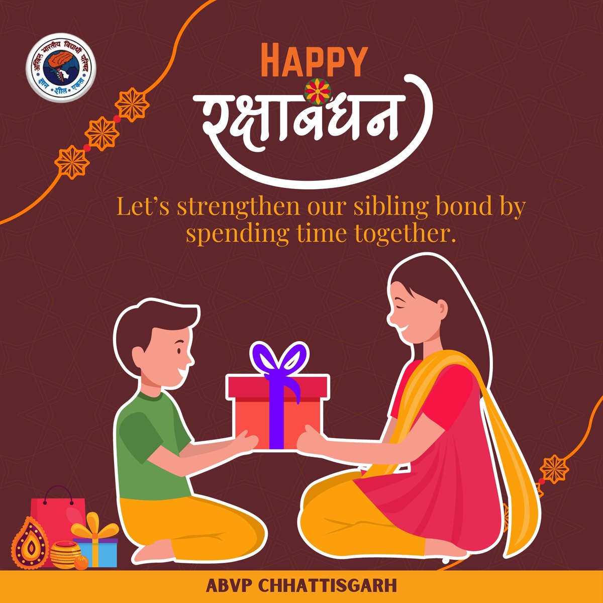 abvpcg's tweet photo. आप सभी को रक्षाबंधन के पावन पर्व की हार्दिक शुभकामनाएं। 

#RakshaBandhan https://t.co/drbGzilhsH