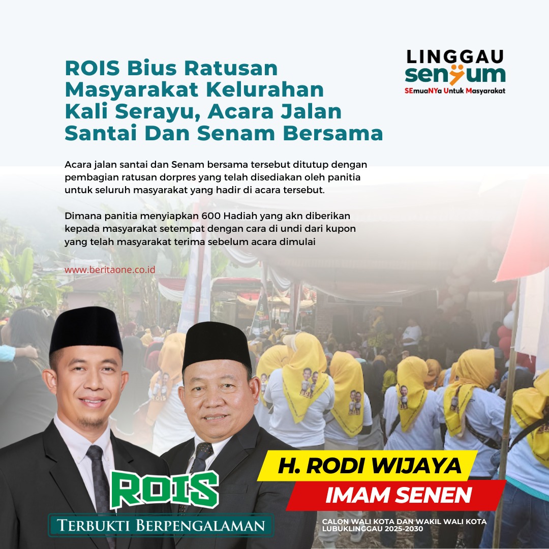 rianidiana2's tweet photo. ROIS Bius Ratusan Masyarakat Kelurahan Kali Serayu, Acara Jalan Santai Dan Senam Bersama.
#RodiWijaya #LinggauSenyum #CalonWalikota #Rois #HRW #LubukLinggau #HRodiWijaya #PilkadaLubukLinggau #PilwakotLubukLinggau2024
#CalonWalikotaRodiWijaya https://t.co/hVpvQBinhb