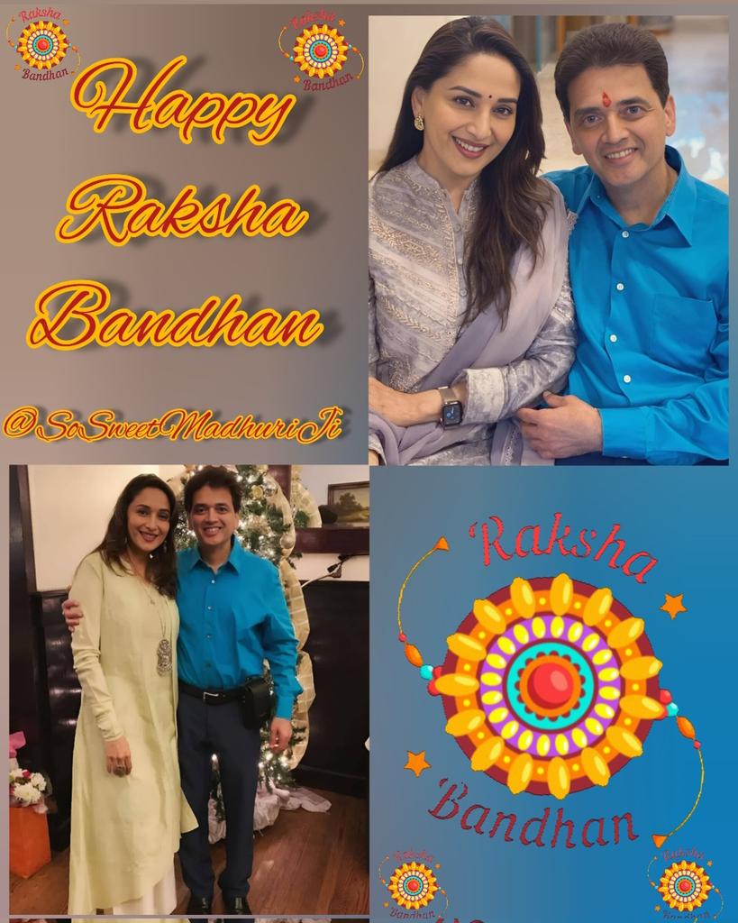 SoSweetMadhuriG's tweet photo. Celebrating the forever bond of love n protection !! ❤️🎁Happy Rakshabandhan to my sweet madhuri ji😘🤗🤍🌹n all the amazing brothers and sisters!! 🎉🎊
@MadhuriDixit
 #rakhispecial #rakshabandhanspecial #RakhiCelebration
#RakhiFestival
#MadhuriDixit
#AjitDixit
#brothersisterlove https://t.co/GKWA1hjbjP