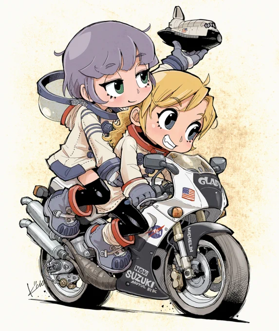 #お前が描いた創作女子を見せろ #バイクの日「宇宙船のひみつ」重版してまたイベント出ます。 