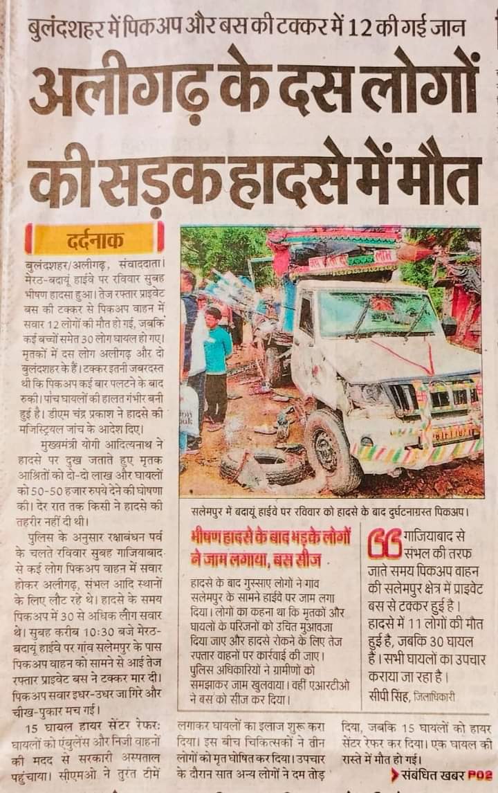 NareshpratapMJ's tweet image. कलाई पर राखी बधवाने से पहले टूटी ज़िन्दगी की डोर
#अलीगढ़ #Aligarh #Aligarhcity #AligarhNews 
#Bulandshahar