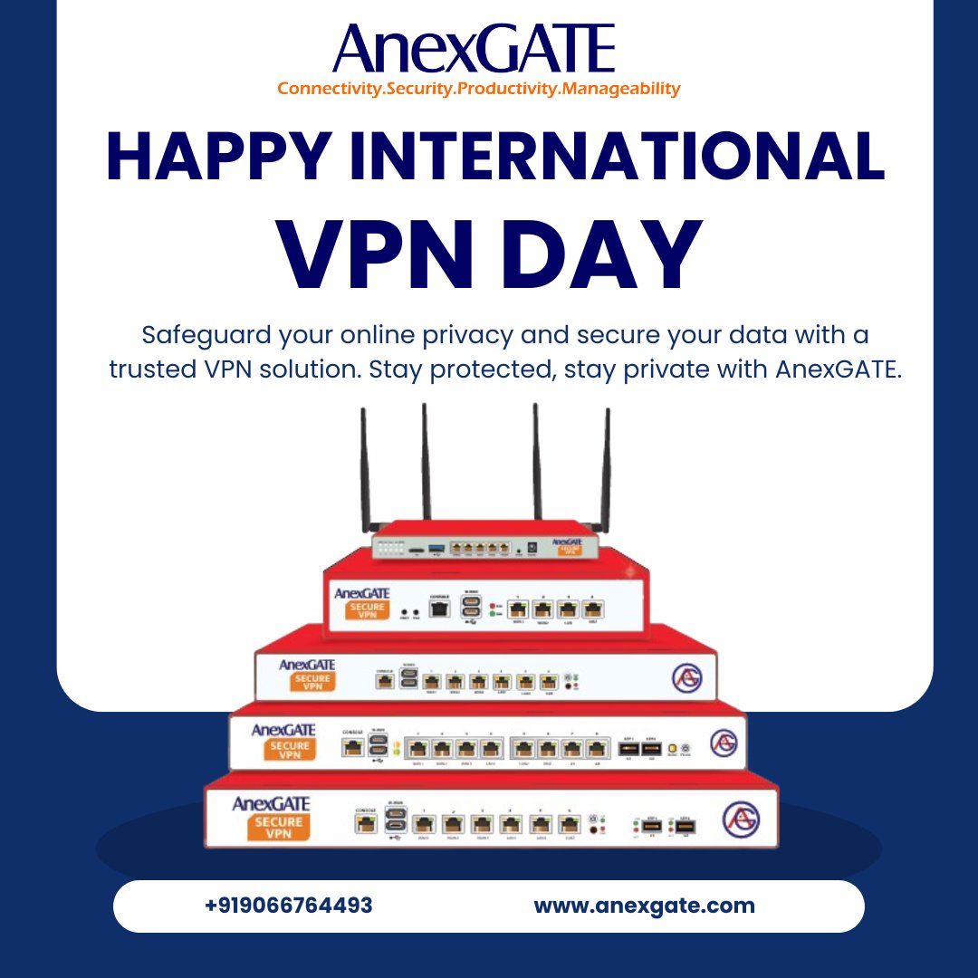 ANEXGATE's tweet photo. On International VPN Day, let's celebrate the power of secure and private browsing. Stay protected and connected with the right tools.
#VPNDay #AnexGATE #NetworkSecurity #BeyondBengaluru https://t.co/6kVjTaZe5J