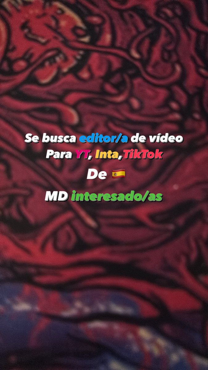 💻Se busca Editor/a de 🎥vídeo para YouTube, Instagram, TikTok en España 🇪🇸 
📨MD Interesados/as