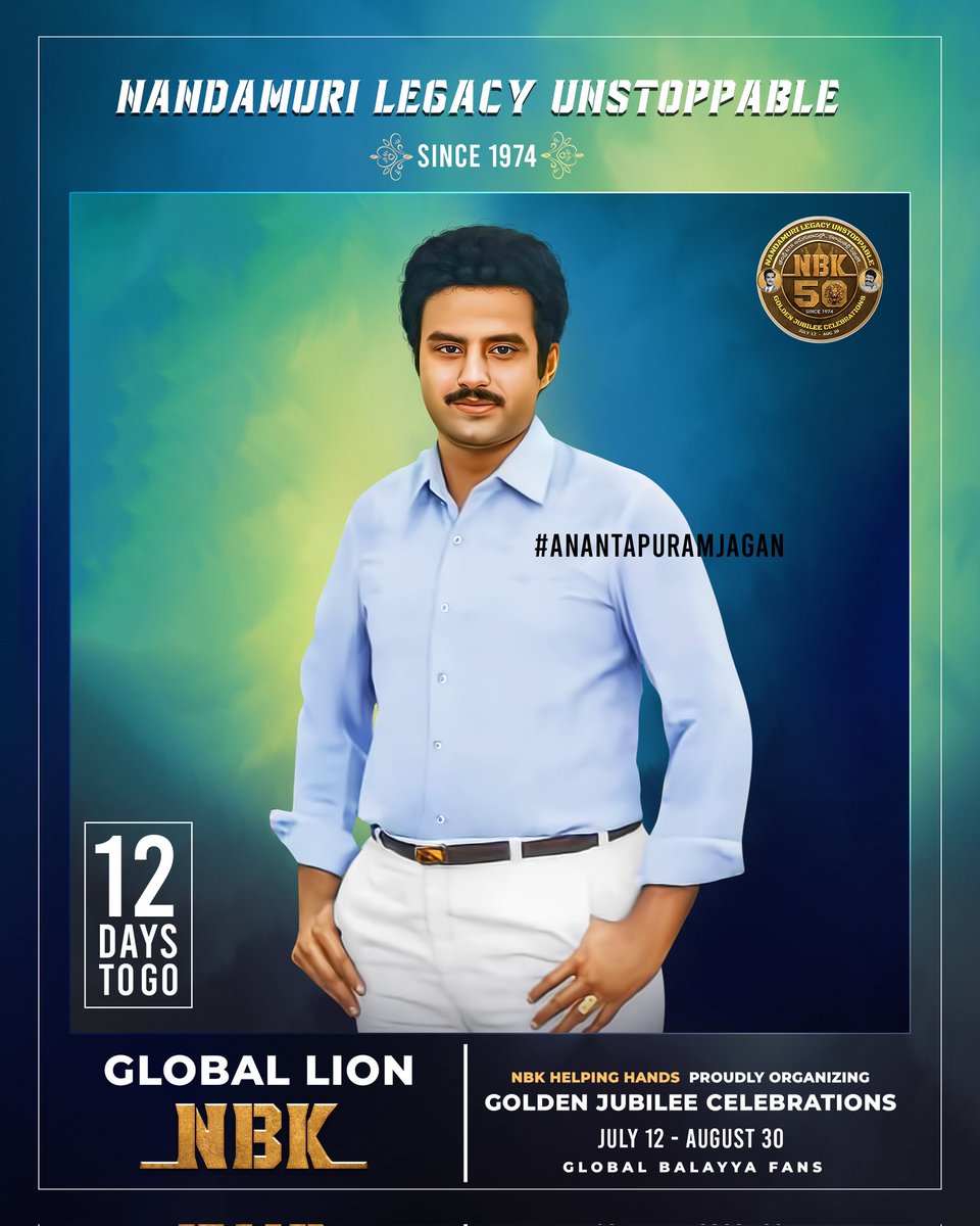 Anantapuram Jagan (@anantapurjagan) on Twitter photo నందమూరి తేజం
A rare and vintage still of the cool and classy Balayya😍
GLOBAL LION #NandamuriBalakrishna stuns in every outfit and carries it with swag🔥
12 Days To Go for the #NBK Golden Jubilee Celebrations organized by #NBKHelpingHands 🥳
#NBK50 #NBK50inTFI <a href="/AnantapurJagan/">Anantapuram Jagan</a> నందమూరి తేజం
A rare and vintage still of the cool and classy Balayya😍
GLOBAL LION #NandamuriBalakrishna stuns in every outfit and carries it with swag🔥
12 Days To Go for the #NBK Golden Jubilee Celebrations organized by #NBKHelpingHands 🥳
#NBK50 #NBK50inTFI <a href="/AnantapurJagan/">Anantapuram Jagan</a>