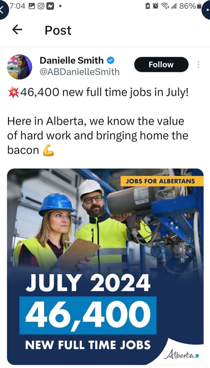 MargTokar's tweet photo. The UCP LOST 38,000 jobs in February, another 33,000 jobs in May…LOST 71,000 JOB. 

Only 24,000 to get back to put us even. THE ALBERTA ADVANTAGE. 

AB has the HIGHEST UNEMPLOYMENT RATE of the provinces at 7.1% https://t.co/yYsCsqIFU7