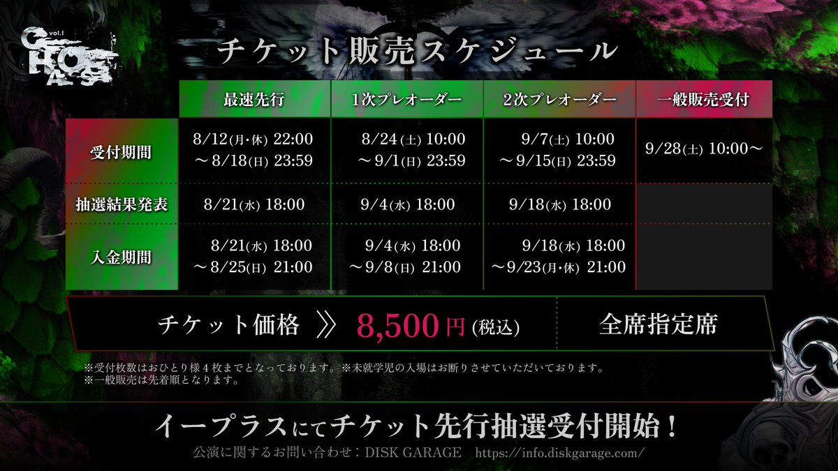 ◇ライブチケット最速先行につきまして◇ SIXFONIA One Man Live【Six